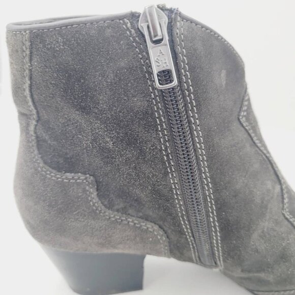 Ash Womens Cowboy Ankle Boots Booties Gray Block Heel Pointed Toe Zip 10 EUR 40 - Picture 3 of 9